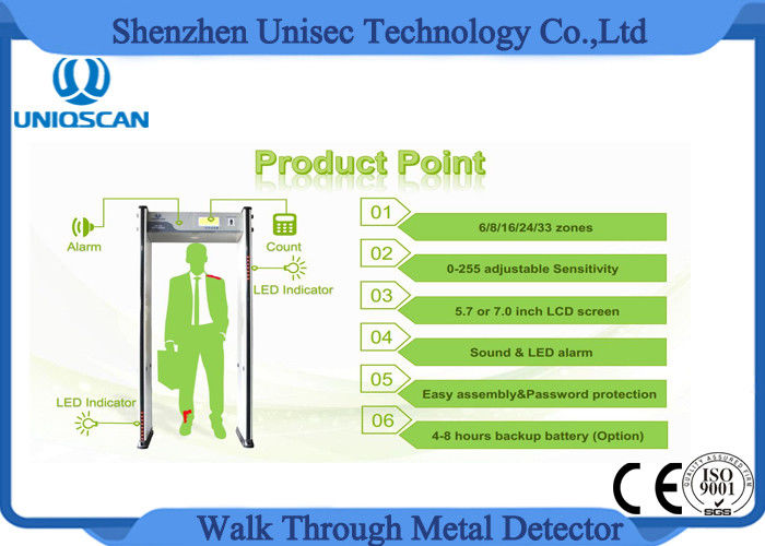 7 Inch Lcd Screen Door Frame Metal Detector For Airport Ce Iso