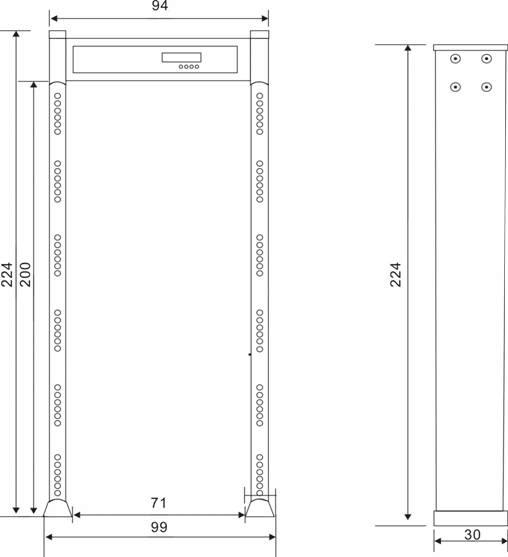 Archway Waterproof Walkthrough Metal Detector Gate With Visual Alarms Indicator