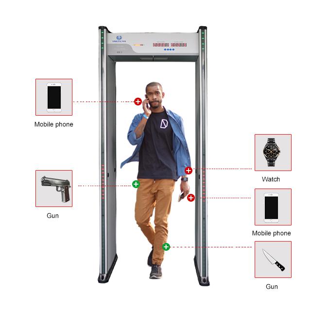 6 Zones LED Screen Security Scanner Door Frame , Metal Detector Body Scanner UB500