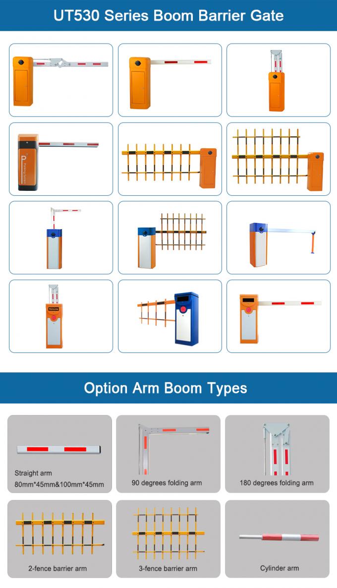 Automatic Boom Flap Barrier Gate 2 Fence Arm 24V AC Motor With Remote Control