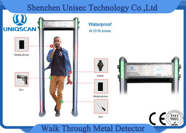 Waterproof Walk Through Metal Detector , Airport Metal Detector 6/12/18 Zones