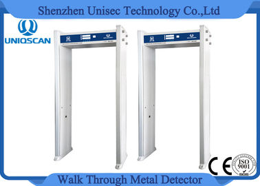 White Single Zone Door Frame Metal Detector , Walk Through Detector With Top LED Indicator