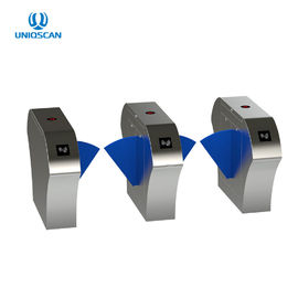 Security Flap Barrier Gate Turnstile Waist Height Pedestrian Control System With Biometrics