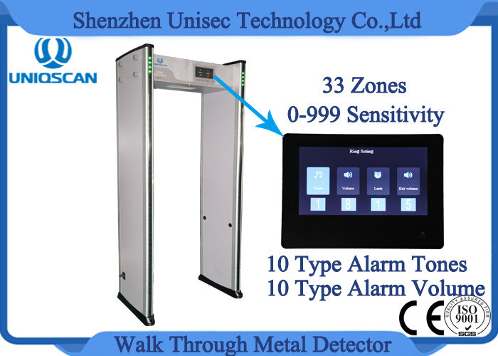 33 Zones 0999 Sensitivity Walk Through Metal Detector Body Scanner With 10 Type Alarm Tones