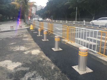 Heavy Duty Traffic Control Automatic Rising Bollards Hydraulic Bollards For Security