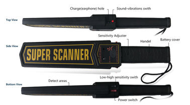 High Sensitivity Hand Held Metal Detector With Audio / Vibration Alarm