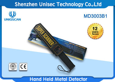 Body Scanner Hand Held Security Metal Detectors , Black Portable Hand Scanner