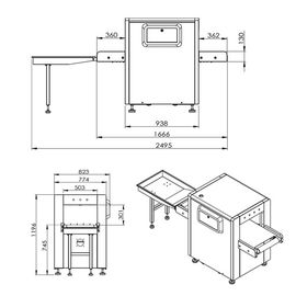 Airport Security Baggage Scanner , Baggage Scanning Machine 500 * 300mm