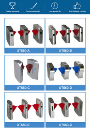 Security Pedestrian Barrier Gate , Automatic Retractable Flap Gate Barrier 24V DC Motor