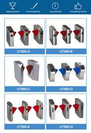 Security Pedestrian Barrier Gate , Automatic Retractable Flap Gate Barrier 24V DC Motor