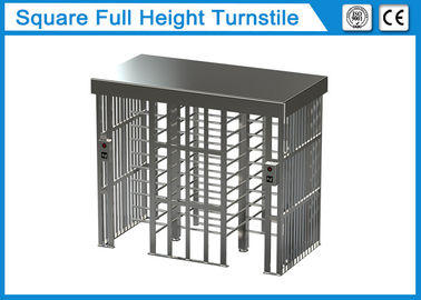 Square Full Height Security Turnstile Gate 1.5mm Thickness With Two Card Reader Window