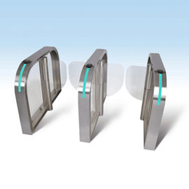 Biometric Flap Barrier Gate Access Control Swing Glass Turnstile Bi - Directional Pass
