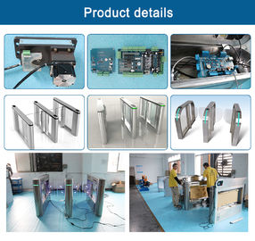 Biometric Flap Barrier Gate Access Control Swing Glass Turnstile Bi - Directional Pass