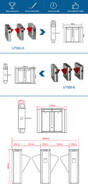 Automatic Pedestrian Entrance Access Control UT560-B Brushless Flap Turnstile