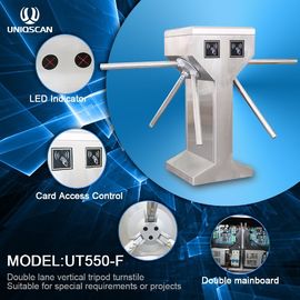 Vertical Tripod Access Control Turnstile Gate Double Lane For Special Requirements