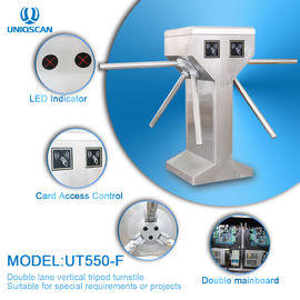 Vertical Tripod Access Control Turnstile Gate Double Lane For Special Requirements