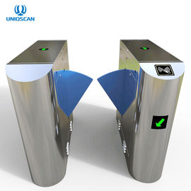 Security Flap Barrier Gate Turnstile Waist Height Pedestrian Control System With Biometrics