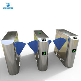 Security Flap Barrier Gate Turnstile Waist Height Pedestrian Control System With Biometrics