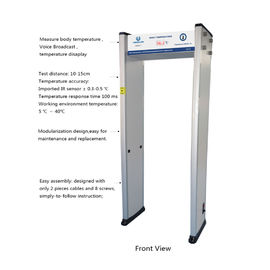 LED Display Walk Through Metal Detector Door Infrared Temp Checking 4-8KHZ
