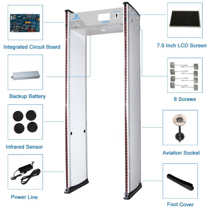 24 Zones Archway Metal Detector Body Scanner With 300 Sensitivity Level